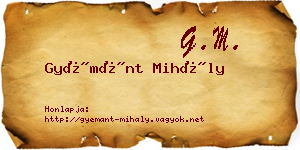 Gyémánt Mihály névjegykártya