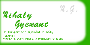 mihaly gyemant business card