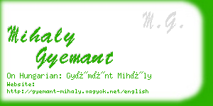 mihaly gyemant business card